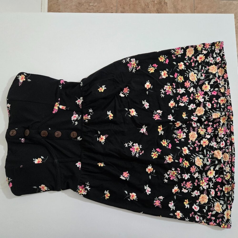 Floral strapless dress